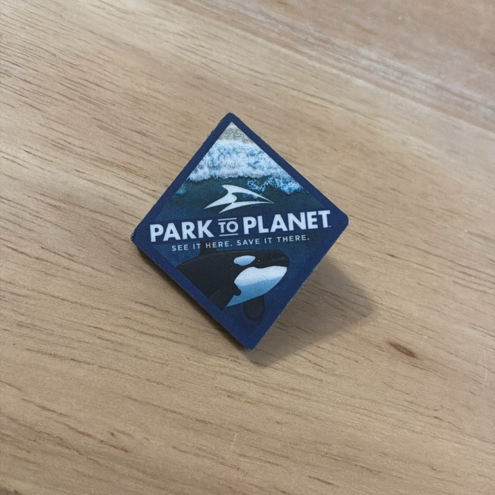 Sea World Park to Planet Orca Lapel Pin Made In USA